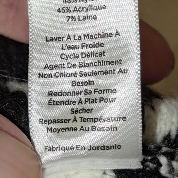 Talbots Black and White Crew Neck Sweater with Geometric Pattern - Picture 8 of 8